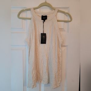 Gold and cream halter top